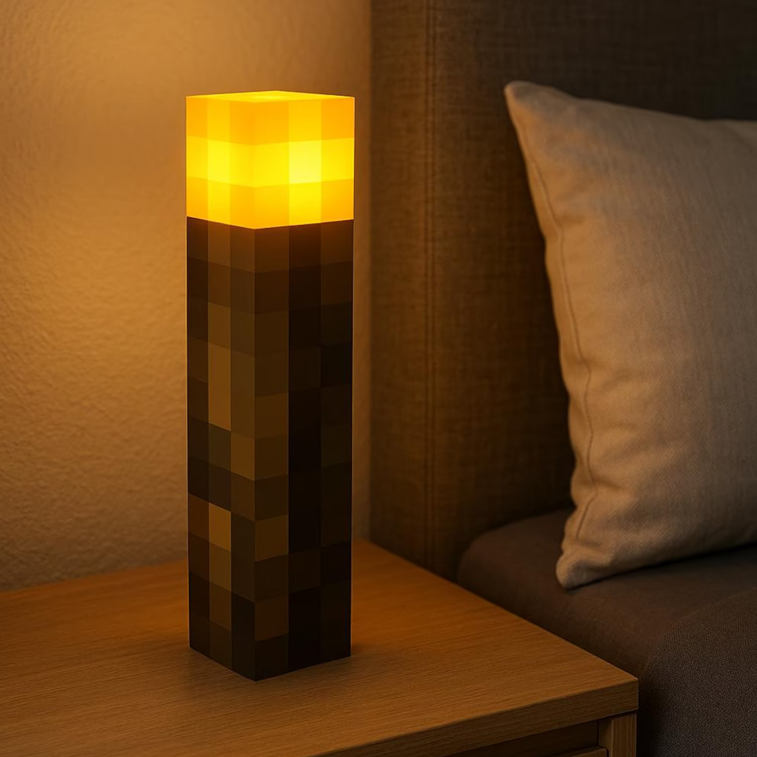 Pixel Block LED Night Lamp, Nostalgic Game Themed Ambient Lighting For Bedroom And Gaming Station Decor
