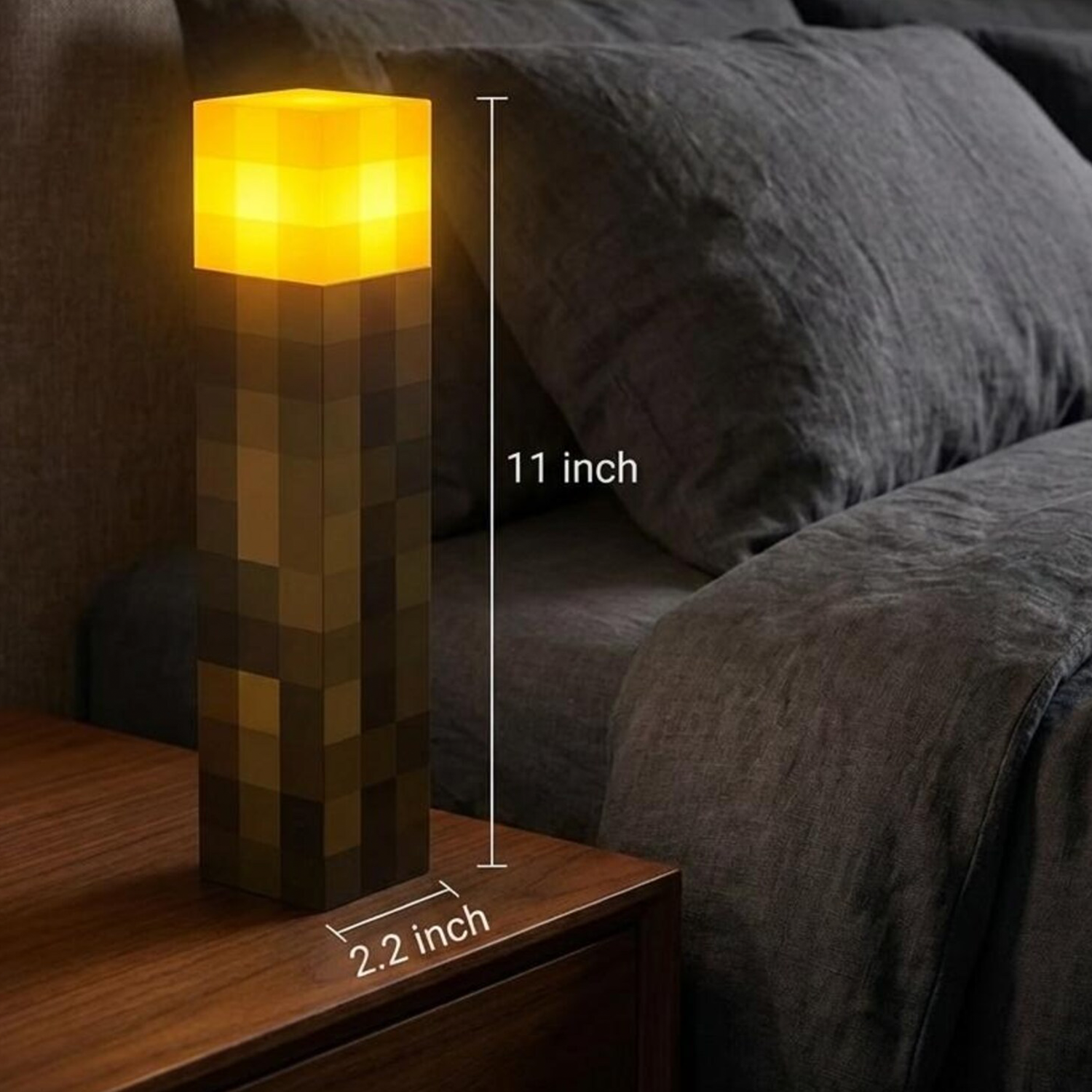 Pixel Block LED Night Lamp, Nostalgic Game Themed Ambient Lighting For Bedroom And Gaming Station Decor