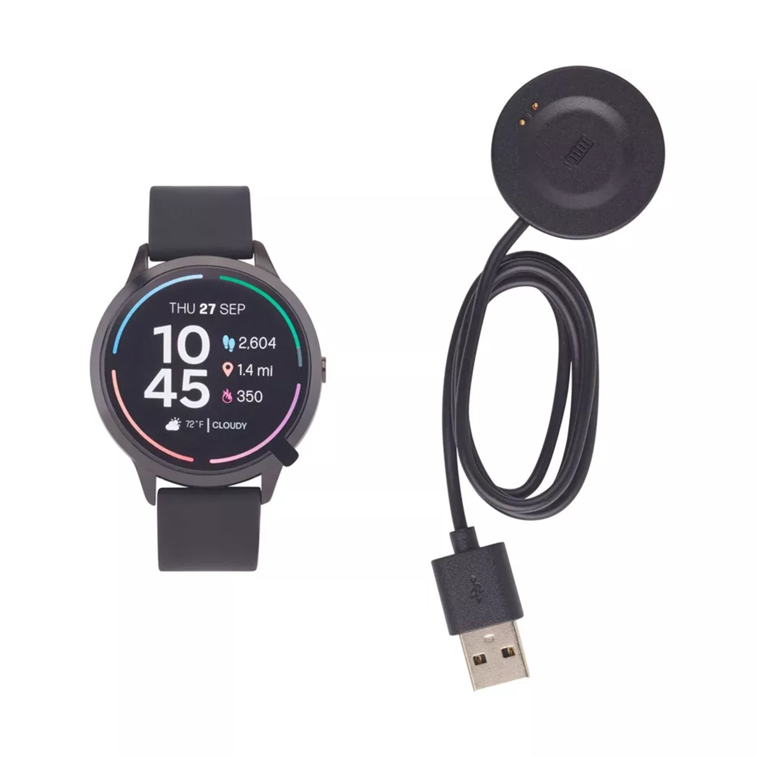 Round Touchscreen Fitness Smart Watch, Multi-Sport Wearable Tracker With Notification Sync And Universal Device Compatibility