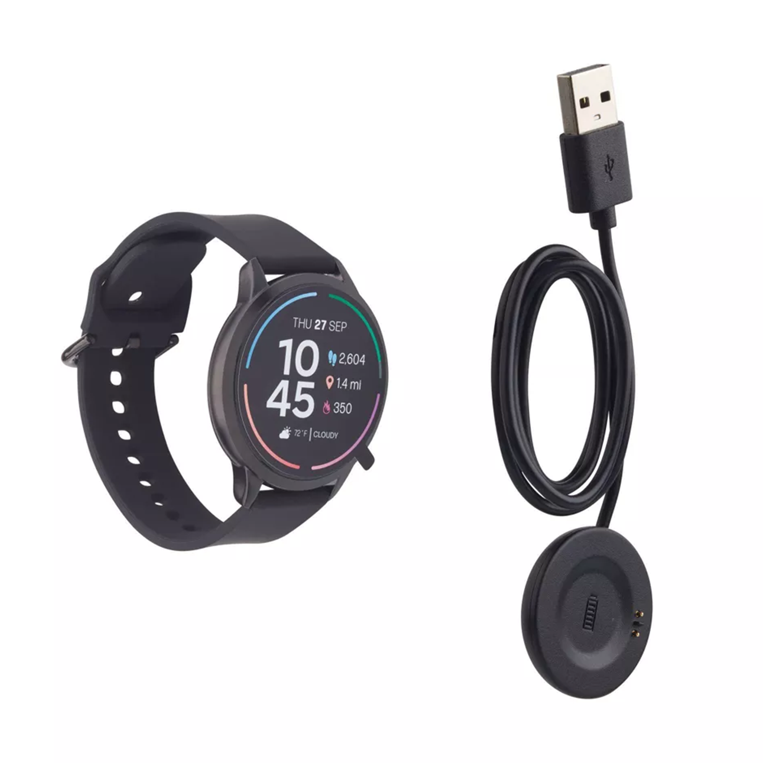 Round Touchscreen Fitness Smart Watch, Multi-Sport Wearable Tracker With Notification Sync And Universal Device Compatibility