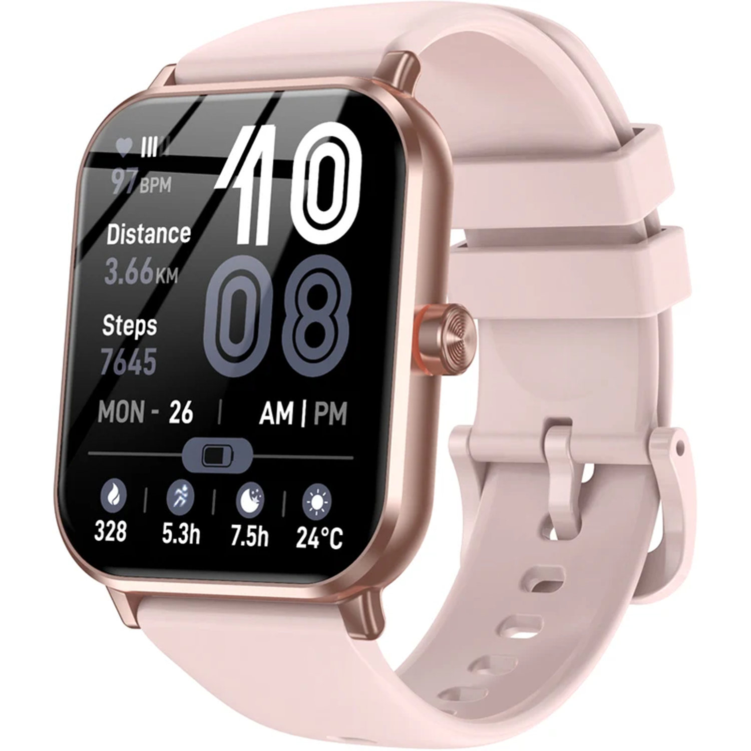 Square Hd Touchscreen Smart Wrist Watch, Bluetooth Call Enabled Fitness Wearable With Wellness Tracking And Multi-Activity Profiles