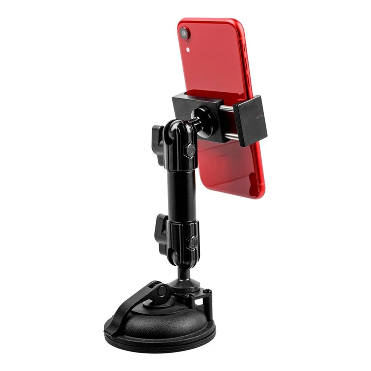 Heavy-Duty Suction Base Phone Mount, Telescopic Adjustable Arm Universal Smartphone Cradle Bracket Holder