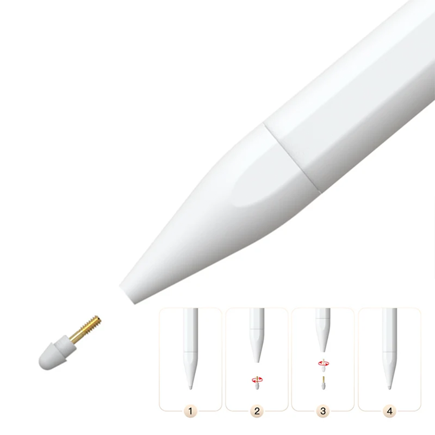 Pressure Sensitive Active Digital Stylus, Precision Tilt Support Drawing Pen For Touchscreen Tablets
